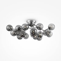Deckenlampe Metall Glas G9 75 cm breit Chrom Rauchgrau
