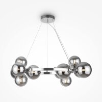 Suspension métal verre fumé G9 L : 67 cm...