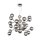 Suspension Métal Verre fumé L : 65 cm Chrome Gris fumé