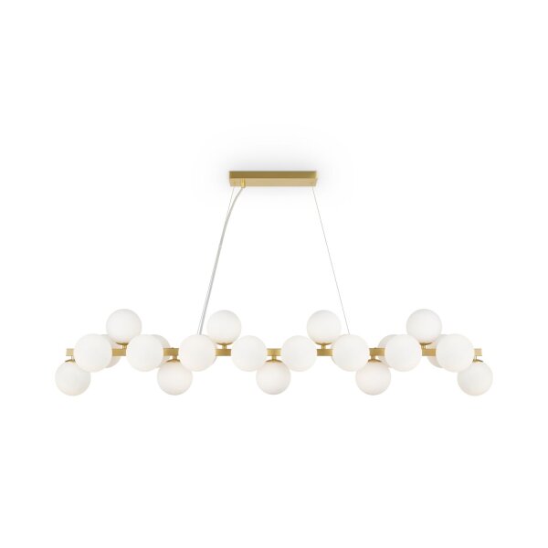Lampe à suspendre métal verre H : max. 133,9 cm en or blanc