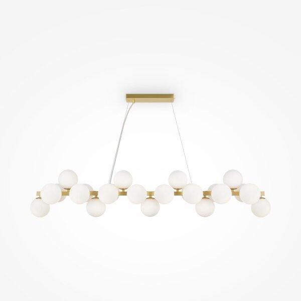 Lampe à suspendre métal verre H : max. 133,9 cm en or blanc