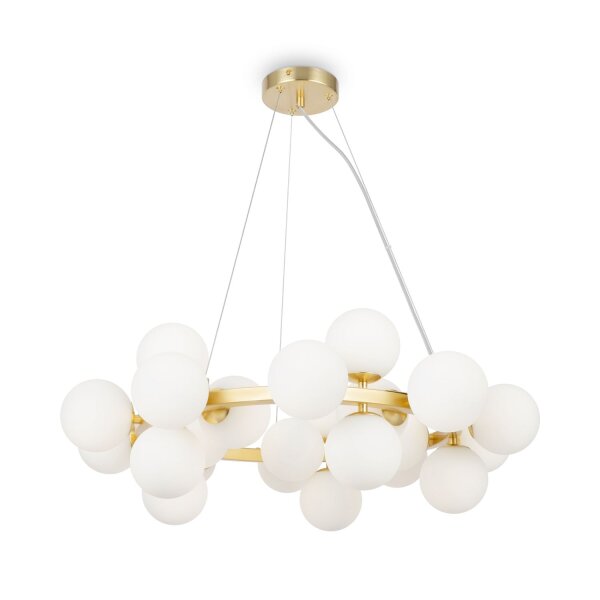 Suspension métal verre G9 L : 69 cm H : max. 135,4 cm
