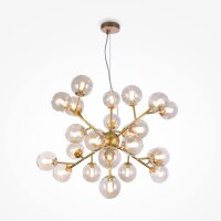 Hängeleuchte Rauchglas Metall G9 B: 65 cm Kugel Schirm