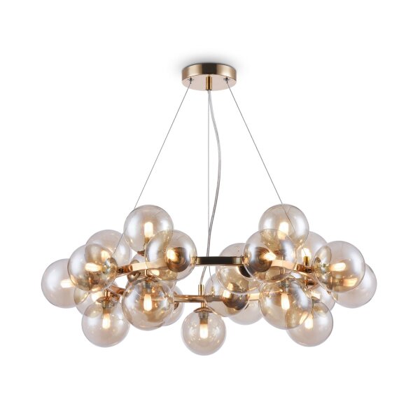 Pendelleuchte Rauchglas Metall G9 69 cm breit Modern