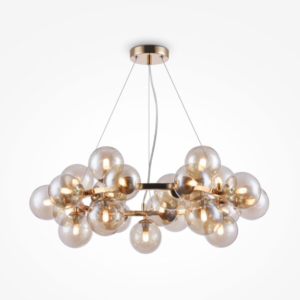 Pendelleuchte Rauchglas Metall G9 69 cm breit Modern