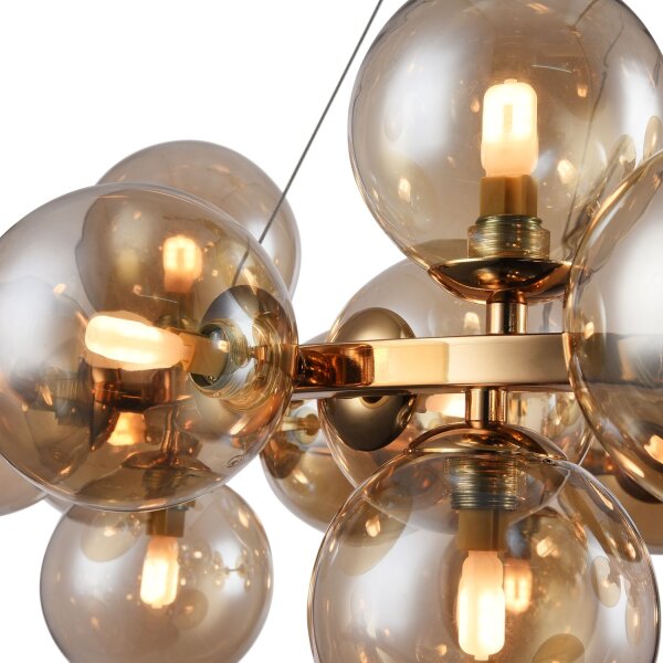 Pendelleuchte Rauchglas Metall G9 69 cm breit Modern