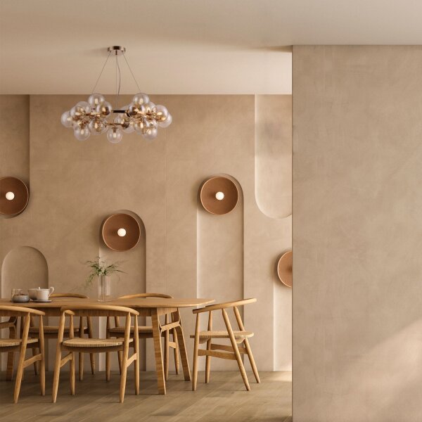 Pendelleuchte Rauchglas Metall G9 69 cm breit Modern