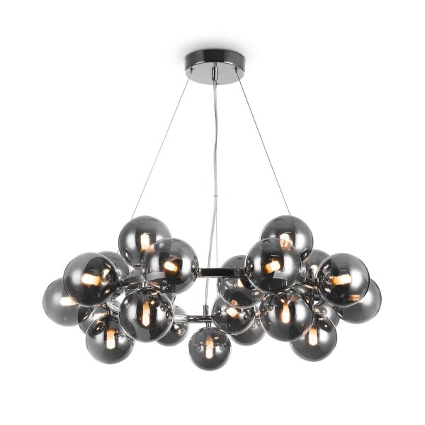 Hängeleuchte Metall Rauchglas G9 69 cm breit Modern