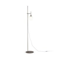 Lampadaire M&eacute;tal Verre 155 cm Nickel Blanc E14...