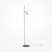 Lampadaire Métal Verre 155 cm Nickel Blanc E14...