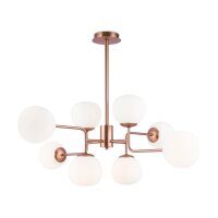 Lampe de plafond m&eacute;tal verre E14 96 cm de large en...