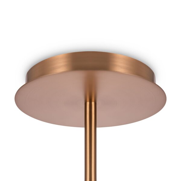 Hängelampe Metall Glas H: max. 140 cm in Gold Weiß E14