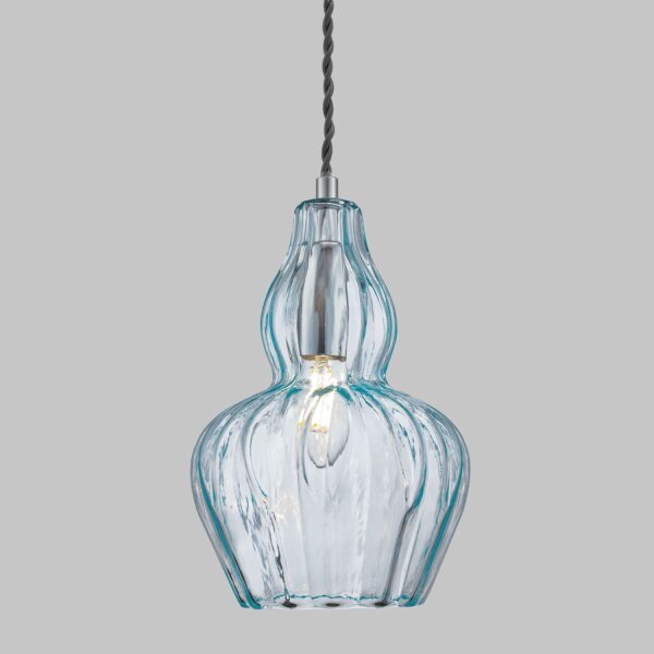 Lampe à suspendre verre métal E14 ronde Ø 16 cm Moderne