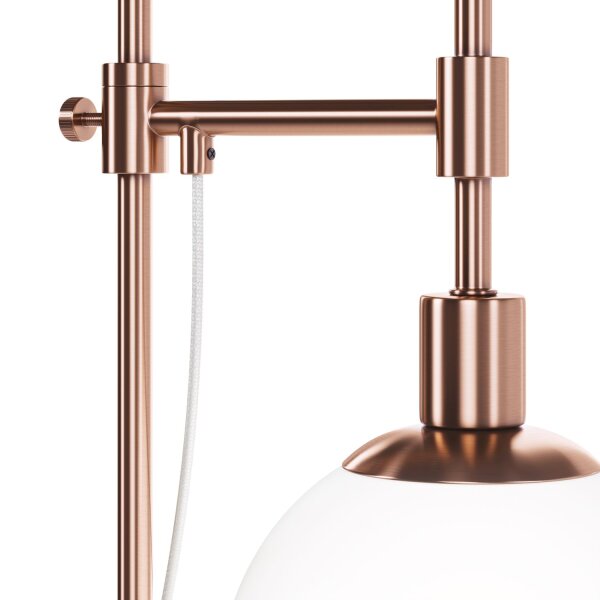 Tischlampe Metall Glas 65 cm hoch in Messing Weiß E14