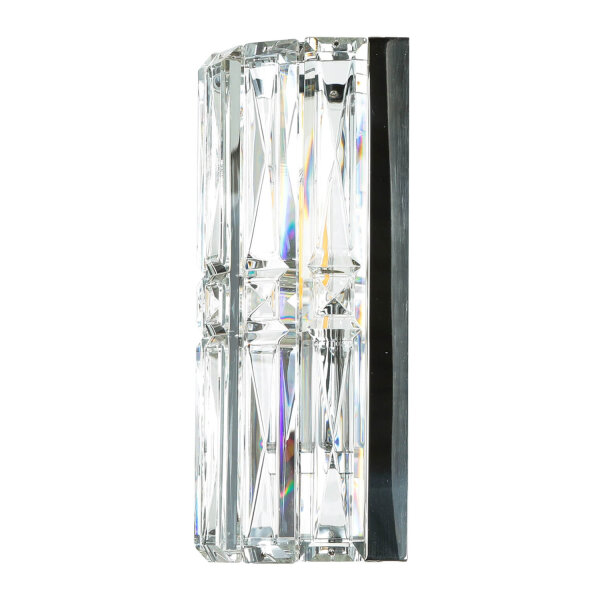 Applique métal verre hauteur 25 cm chrome E14 allongée