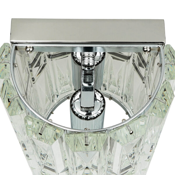 Applique métal verre hauteur 25 cm chrome E14 allongée