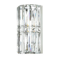 Wandlampe Metall Glas 25 cm hoch Chrom E14 länglich
