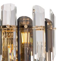 Applique métal verre fumé E14 H : 27 cm 2...