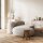 Lampadaire métal tissu 165 cm en shabby blanc or blanc
