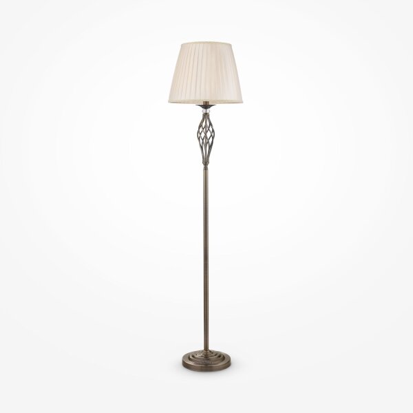 Lampadaire métal tissu E14 165 cm rond Classique LILJA