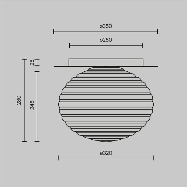 Deckenlampe Metall Glas E27 D: 35 cm rund in Gold Weiß