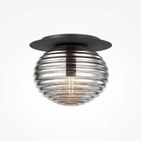 Plafonnier métal verre fumé Ø 35 cm...