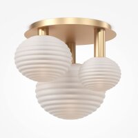 Deckenleuchte Metall Glas B: 53,5 cm in Gold Weiß E14
