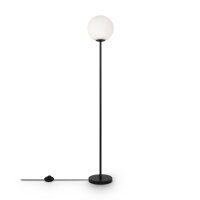 Stehleuchte Glas Metall E27 155 cm Schwarz Weiß Modern