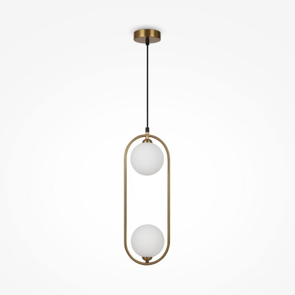 Hängelampe Metall Glas H: max. 204 cm in Messing Weiß