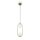 Hängelampe Metall Glas H: max. 204 cm in Messing Weiß
