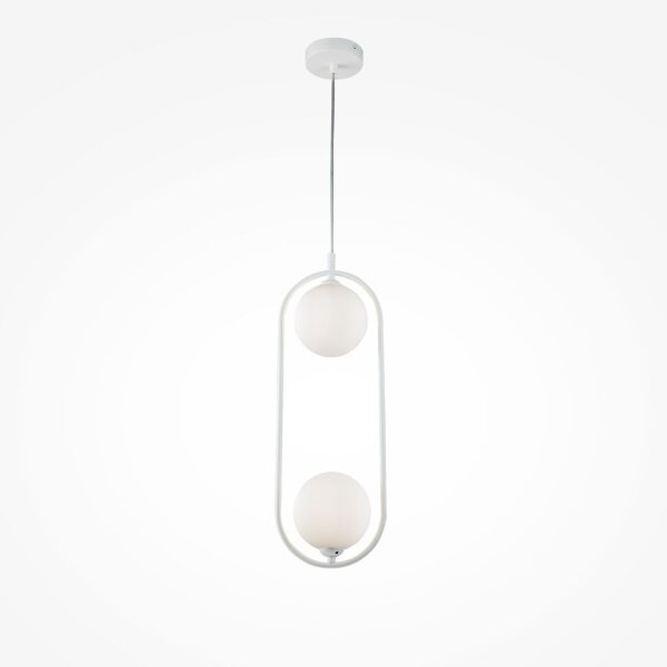 Pendelleuchte Metall Glas G9 H: max. 204 cm Weiß Modern