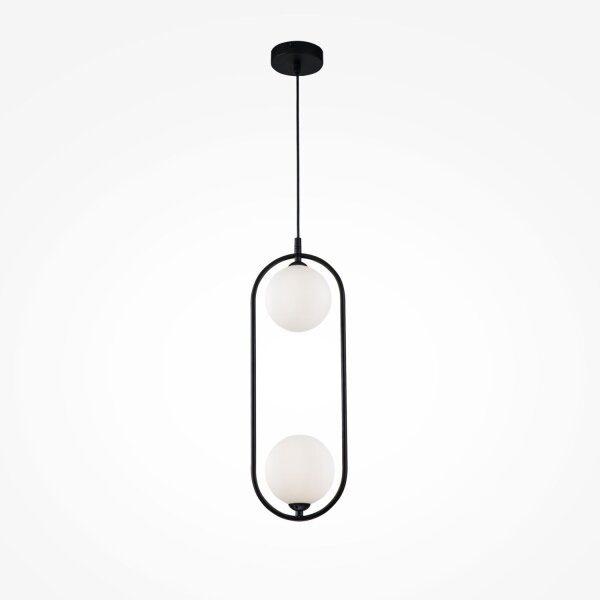 Lampe à suspendre verre métal G9 H : max. 204 cm noir blanc