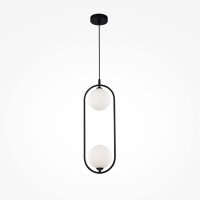 Hängelampe Glas Metall G9 H: max. 204 cm Schwarz...