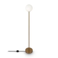 Lampadaire m&eacute;tal verre hauteur 155 cm en laiton...