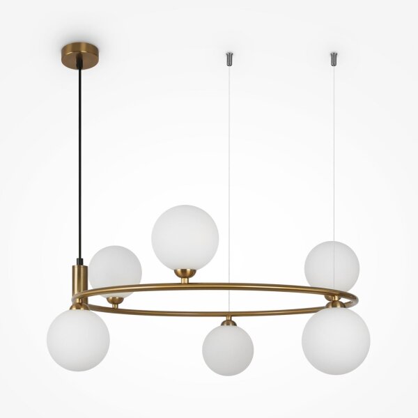 Pendelleuchte Metall Glas G9 58 cm breit H: max. 178 cm