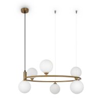 Suspension métal verre G9 largeur 58 cm H : max....