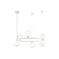 Suspension métal verre G9 L : 58 cm H : max. 184 cm
