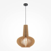 Lampe à suspendre métal bois D : 35 cm rond...