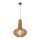 Lampe à suspendre métal bois D : 35 cm rond H : max. 340,5 cm