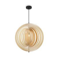 Suspension métal bois ronde Ø 60 cm H :...