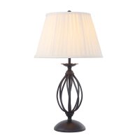 Lampe de table avec abat-jour en tissu Noir Crème...