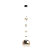 Lampe à suspendre métal verre fumé D...