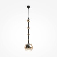 Lampe à suspendre métal verre fumé D...