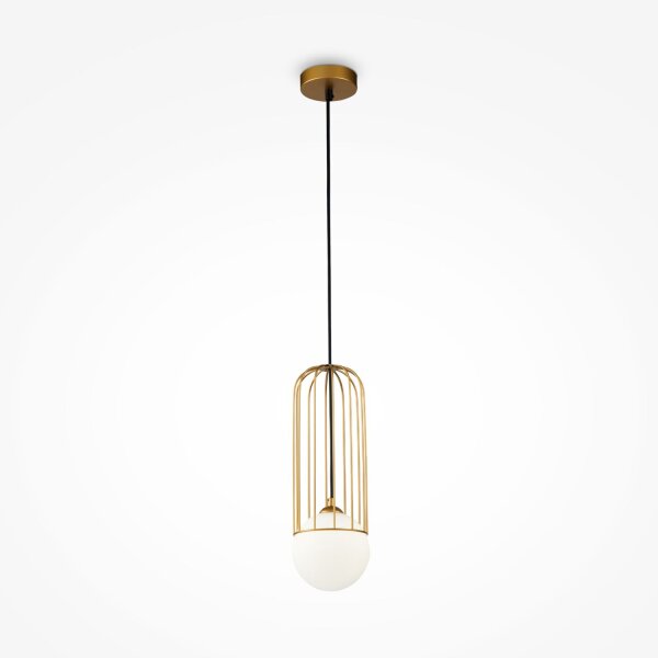 Pendelleuchte Metall Glas D: 12 cm rund H: max. 168 cm