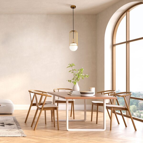 Lampe à suspendre métal verre Ø 15 cm rond H : max. 170 cm