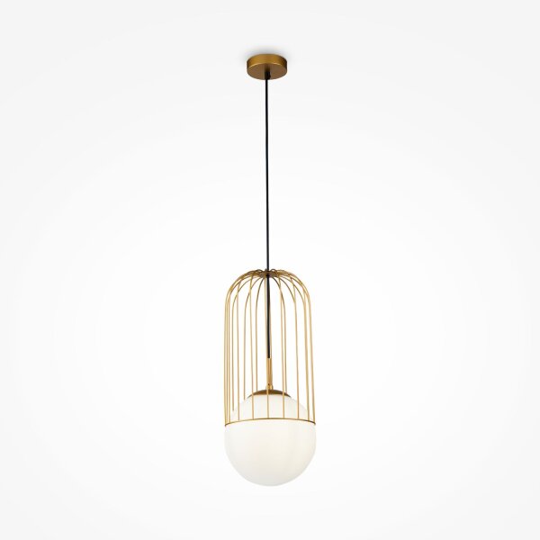 Pendelleuchte Metall Glas Ø 20 cm H: max. 176 cm E27