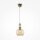 Lampe à suspendre métal verre fumé E27 D : 21,5 cm rond Vintage