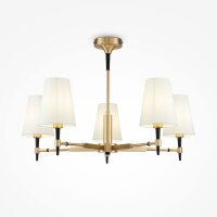 Lustre métal tissu L : 78 cm en laiton blanc E14