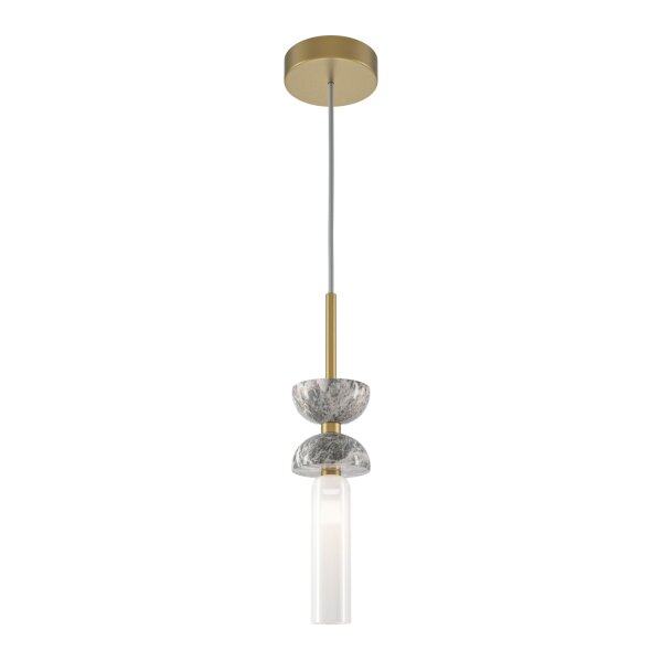Hängeleuchte Glas Metall G9 rund D: 10 cm Modern