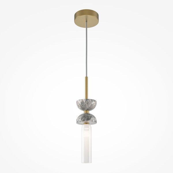 Hängeleuchte Glas Metall G9 rund D: 10 cm Modern